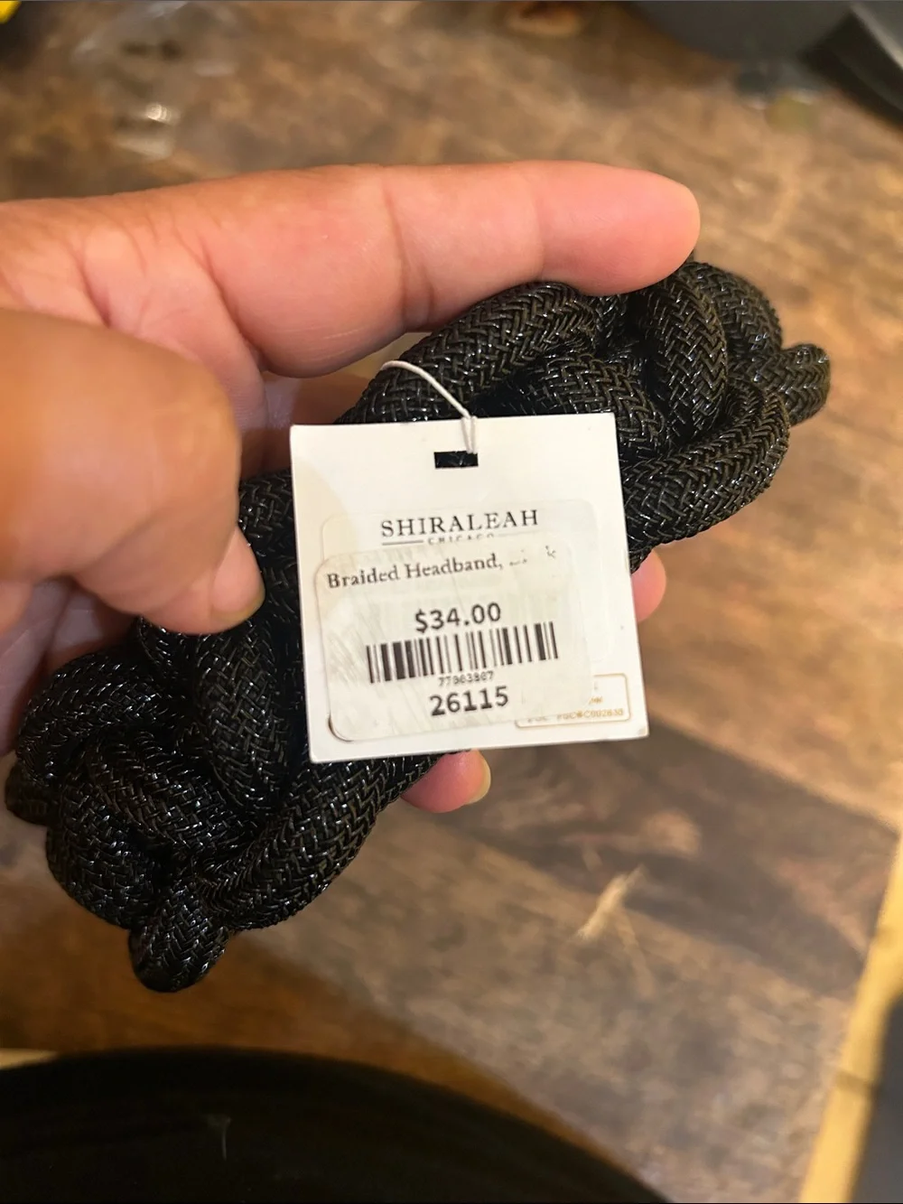 Shiraleah Black Braided Padded Headband